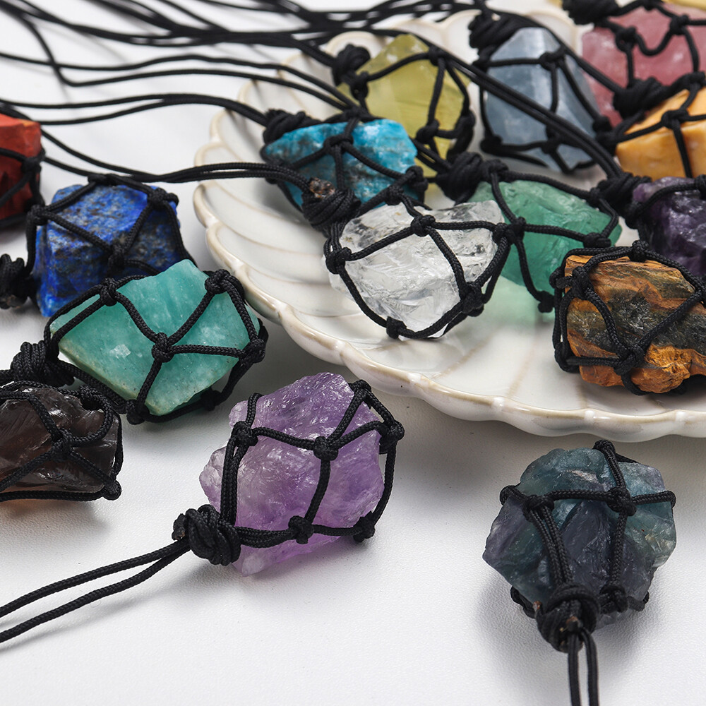 Natural Quartz Crystal Rock Stone Pendant Chakra Pendulum Necklace Healing Reiki