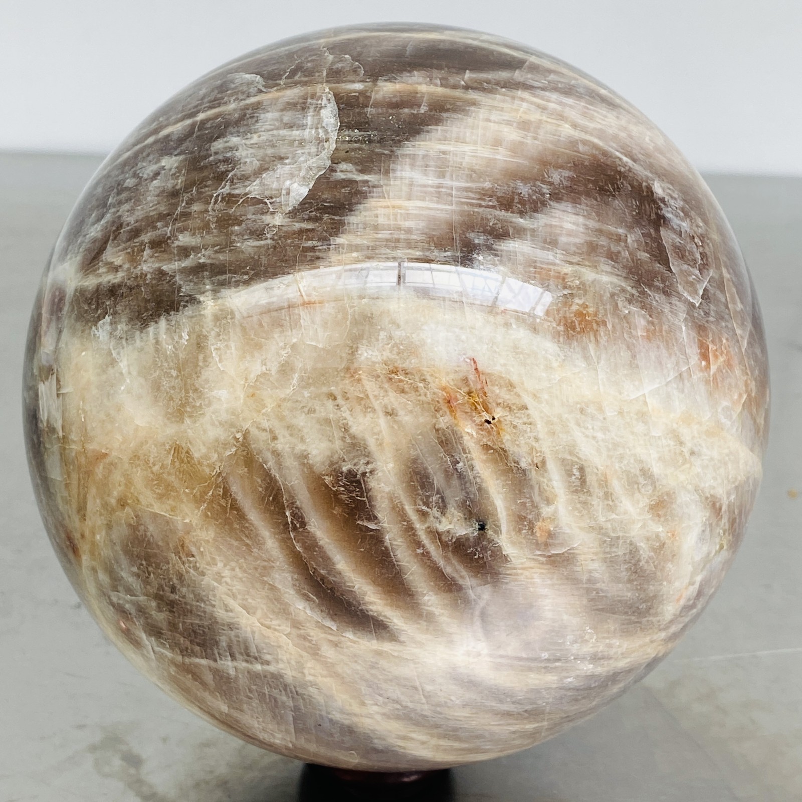 Natural Gray moonstone sphere quartz Crystal ball Healing 3860G (8.5LB)