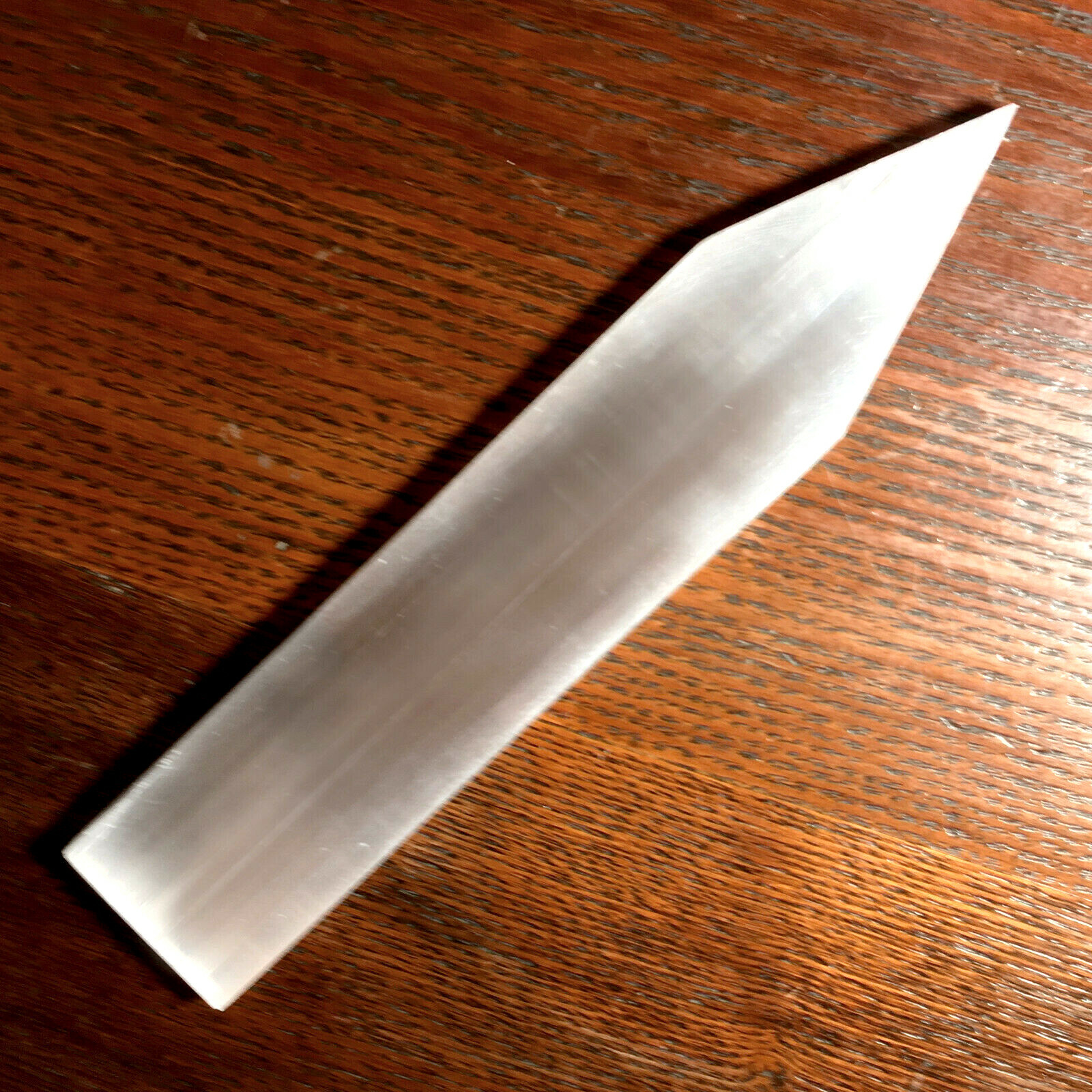 XL Polished Selenite Charging Plate 8″ Flat Natural Crystal Display Plate Wand