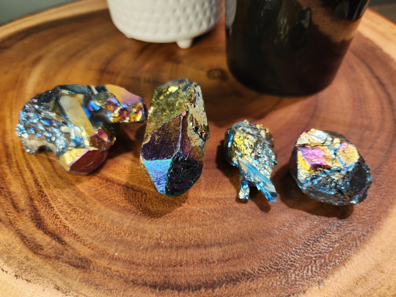 Rainbow Aura Quartz Crystal Clusters