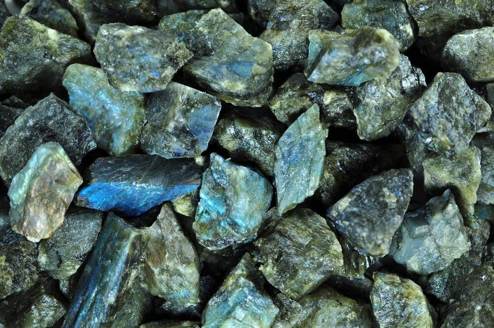 1/2 lb Labradorite Rough Stones -Natural Crystal Mineral Rock Specimens Tumbling