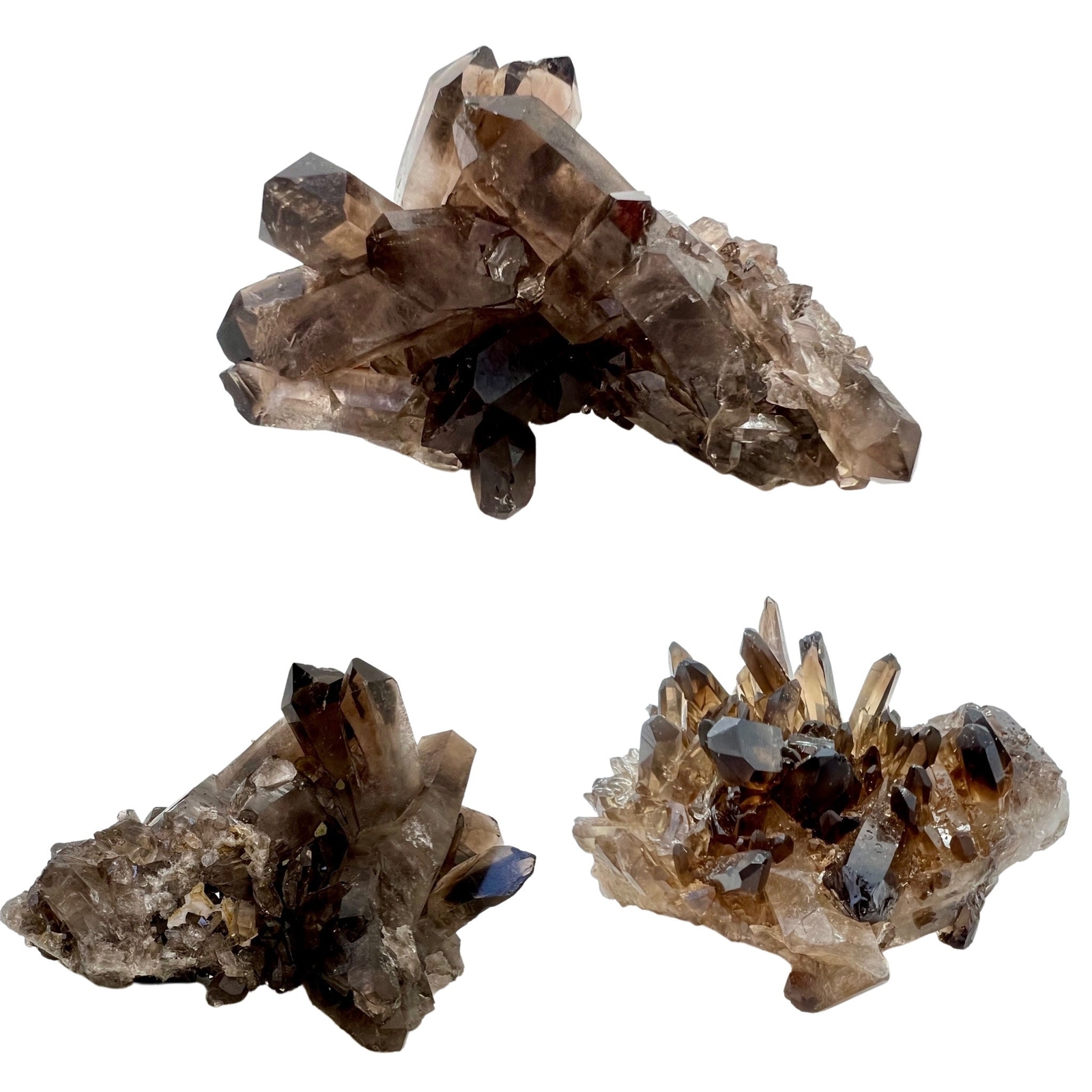 Raw Smoky Quartz Cluster (Grade A) Natural Smoky Quartz Crystal Cluster, Brazil