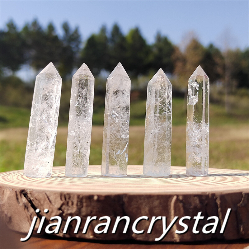 3pcs Natural Clear Quartz Obelisk Crystal Wand Point Tower Healing 5.5cm