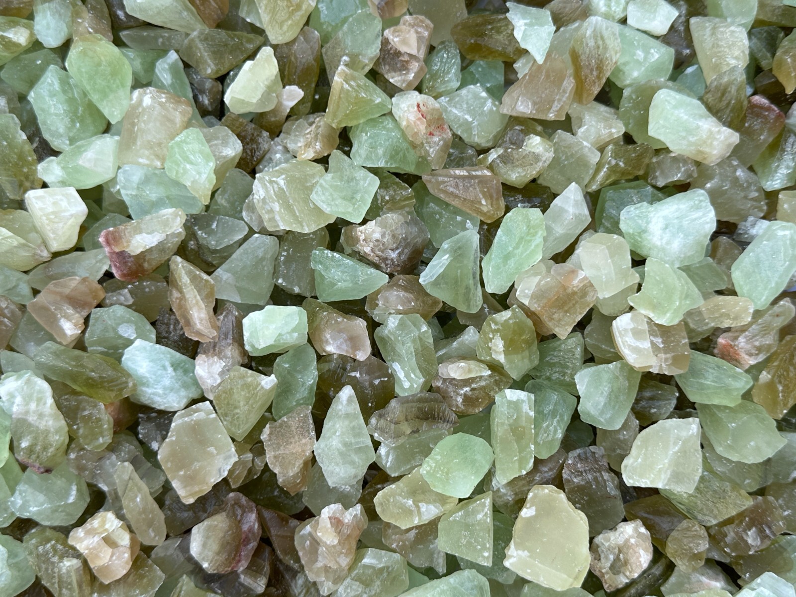 Small Green Calcite Rough Natural Stones, 0.5-1.25″ Raw Calcite Green, Bulk Lot