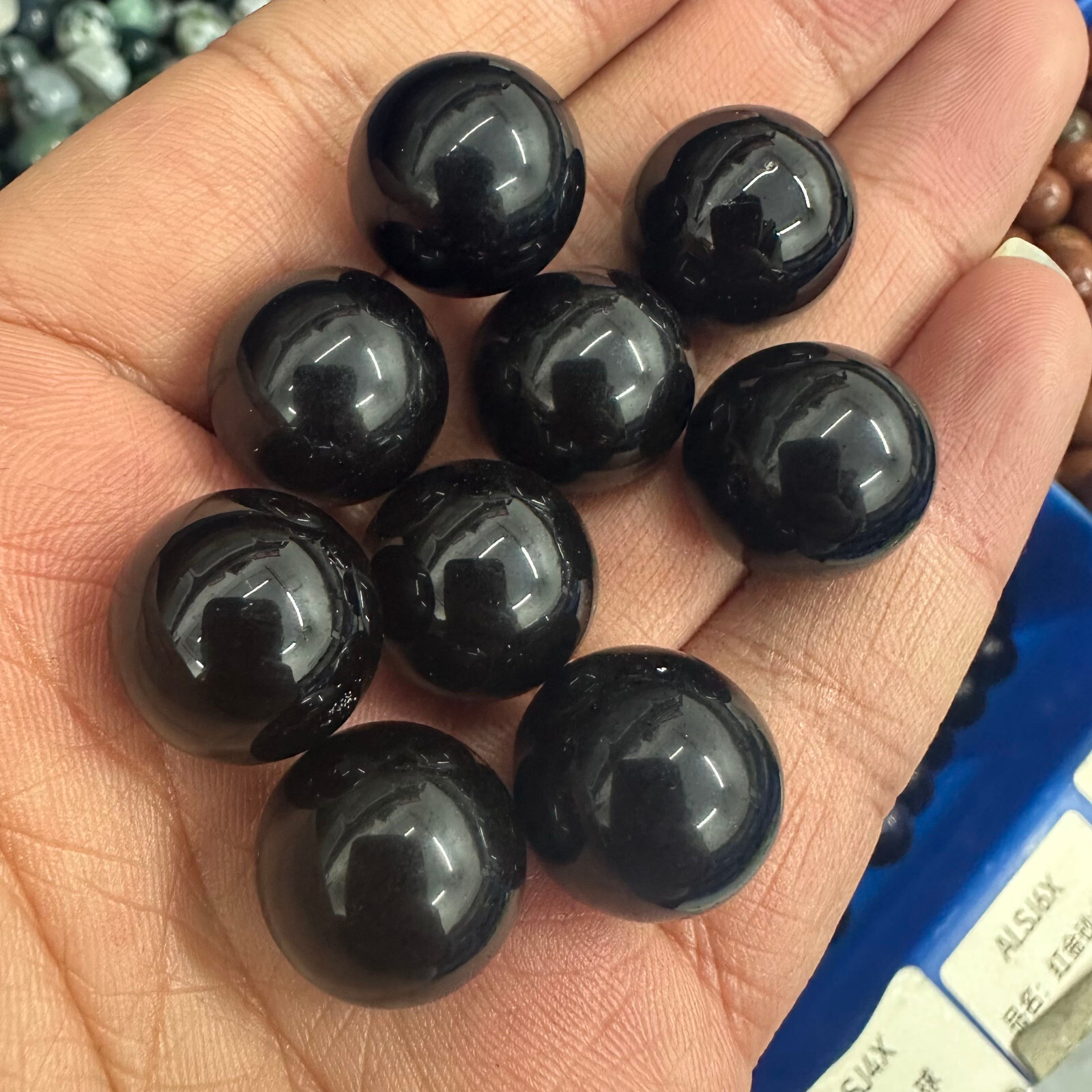10PC Wholesale Natural Obsidian Ball Quartz Crystal Sphere Energy Healing Stone