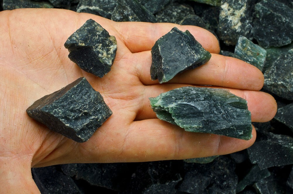 1/4 lb Green Serpentine Rough Stones – Natural Crystal Mineral Rock Tumbling