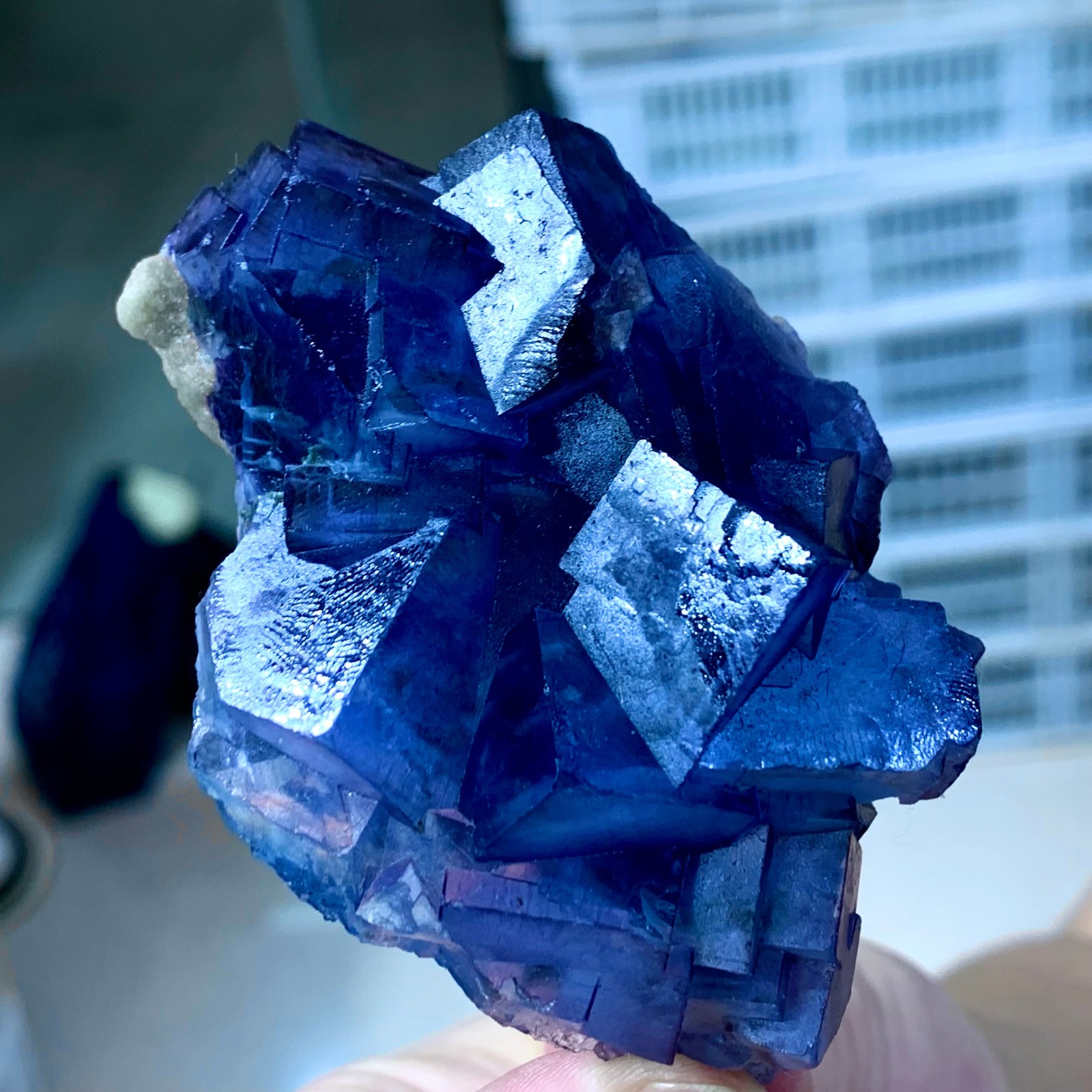 120G Rare transparent blue fluorite cubic mineral crystal sample/China