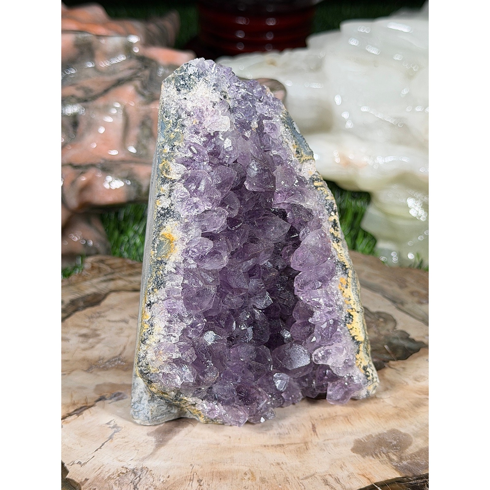Brazilian Amethyst Crystal Rough Geode, 3.5 in by 2.5 in,1 lb 3.2 oz