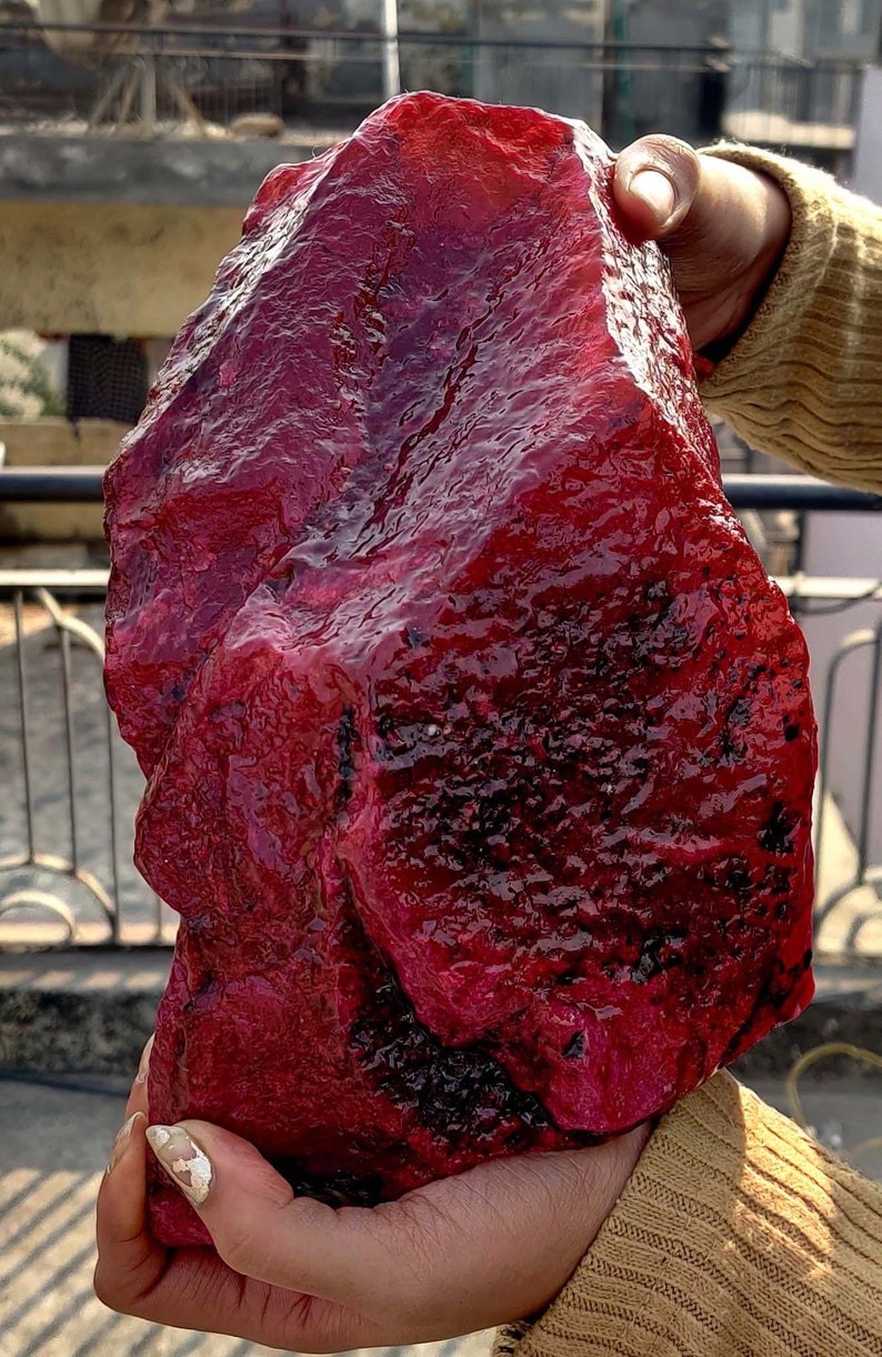 Dyed Natural Earth Mind 6000Ct Red Ruby Rough Loose Gemstone Christmas sale