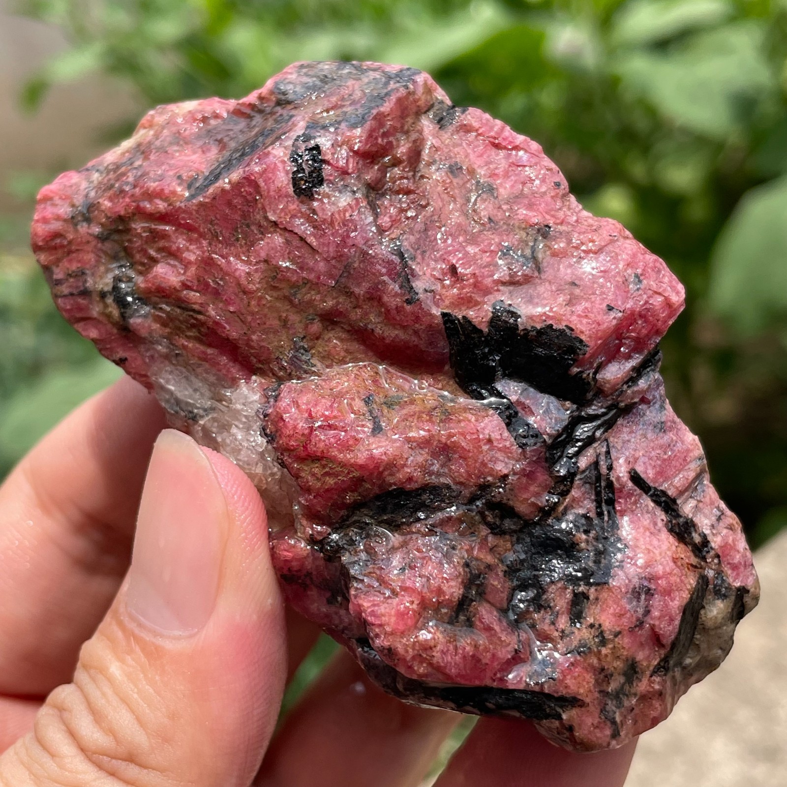 166g Small Raw Ore Red Black Rhodonite Quartz Gemstone Mineral Specimen