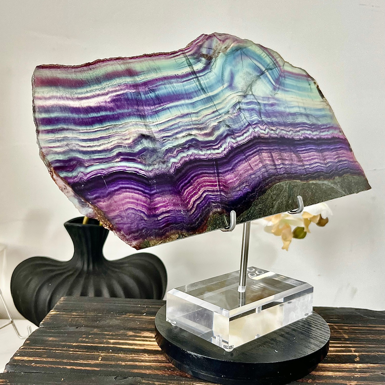 2.24LB Large natural fluorite, beautiful colored fluorite slices, crystal spirit