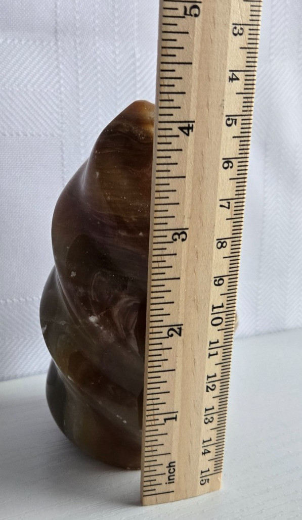Brown Calcite Crystal Flame Tower Freeform Figurine Mineral