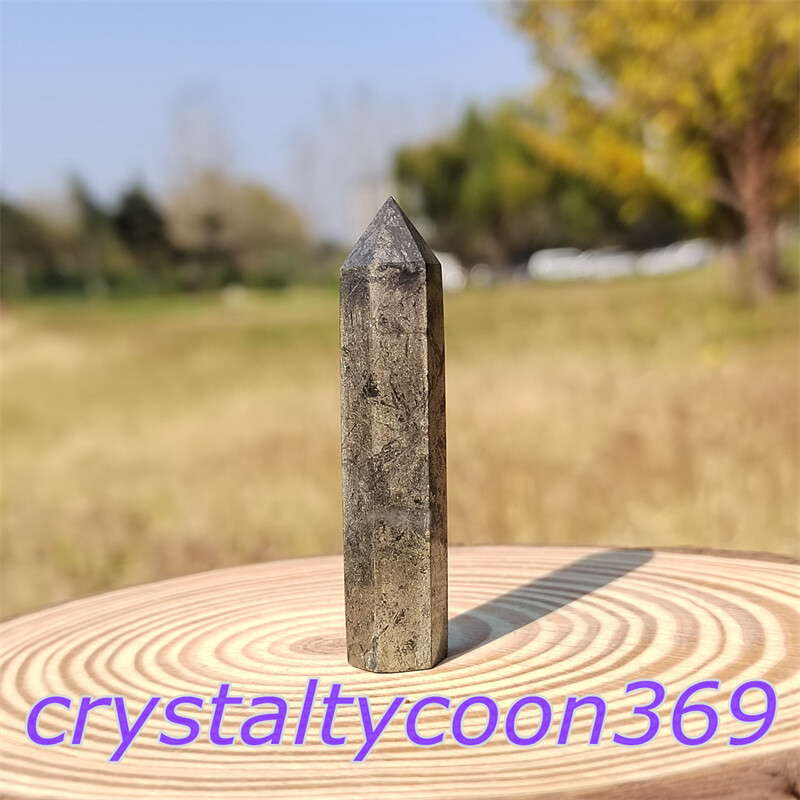 5pcs Natural Pyrite Wand Quartz Crystal Obelisk Point Tower Healing 5.5cm