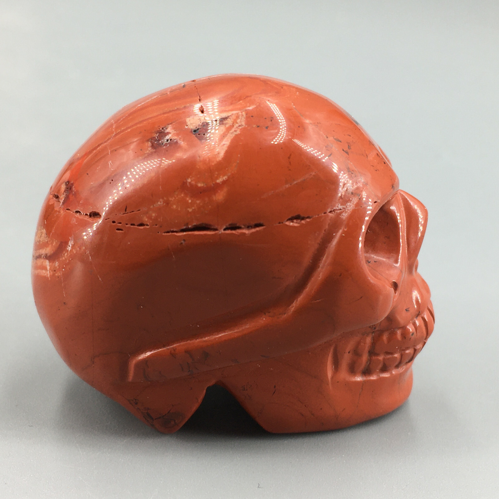 2″ Natural Red jasper Quartz skull Crystal hand Carved Reiki Healing 1pc
