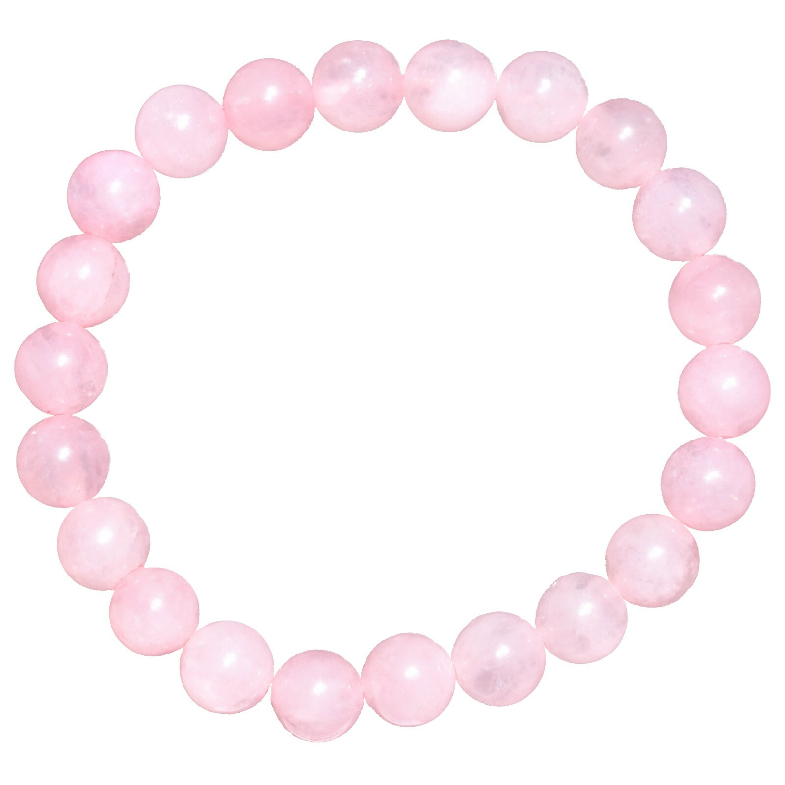 [1] Premium CHARGED Rose Quartz Crystal 8mm Stretchy Bracelet + Selenite Heart