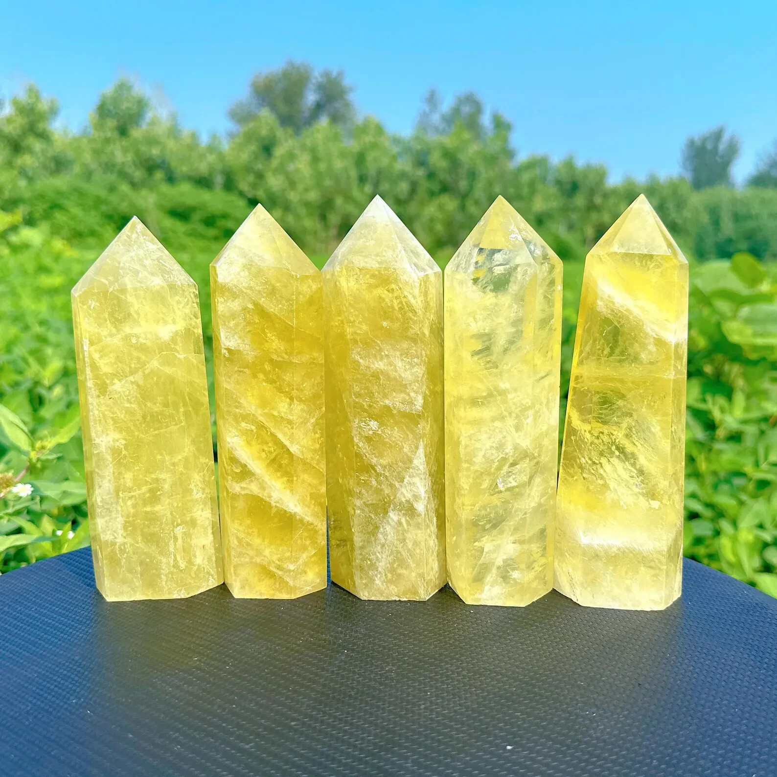 3.15″ – 3.54″ Natural Citrine Tower Healing Crystal Wand Point Reiki Obelisk