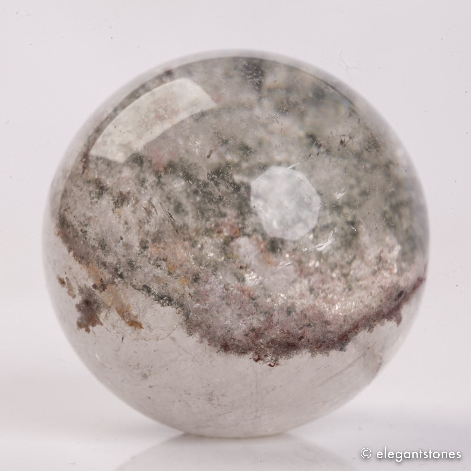 50g33mm Natural Garden/Phantom/Ghost/Lodolite Quartz Crystal Sphere Healing Ball