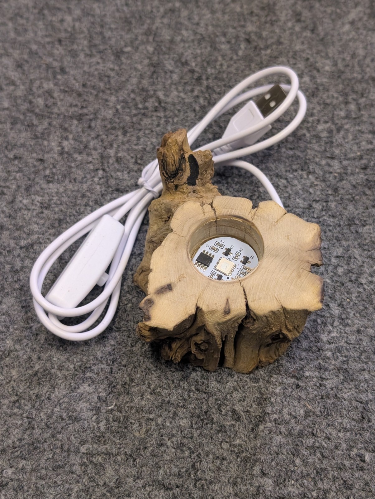 Small Driftwood LED Light Base for Acrylic Resin Crystal Glass Art