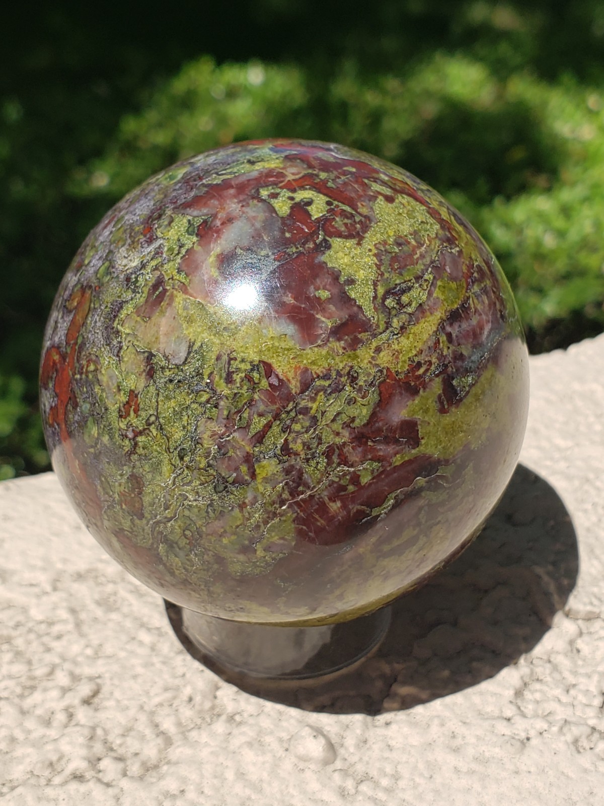 2.56″ Dragon’s Blood Stone Jasper Quartz Mineral Crystal Sphere Ball Orb, 444g