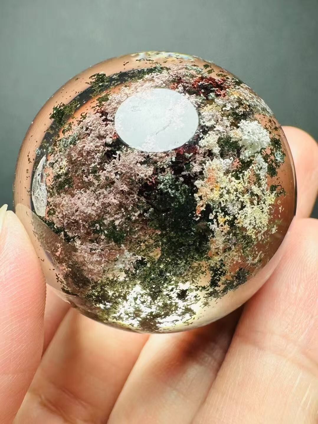 38mm Natural Garden crystal ball Quartz Sphere Healing Reiki energy