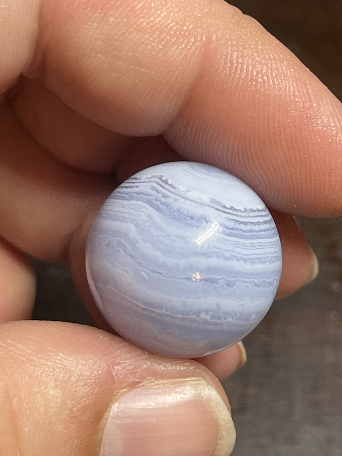 Blue Lace Agate Mini Sphere Ball Orb Marble 19.7mm