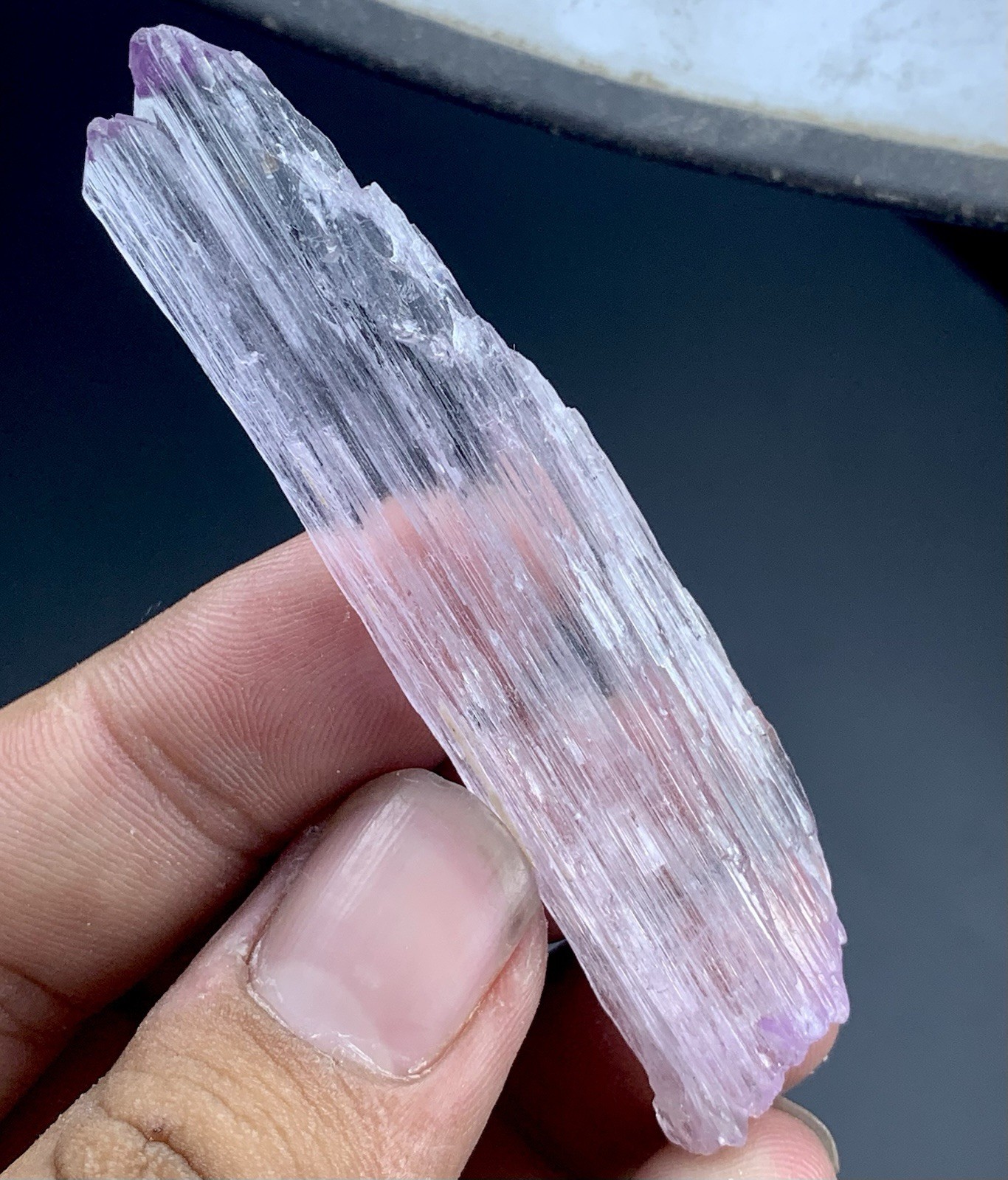 85 Cts Top Quality Kunzite Crystal From Afghanistan 72x17x5 mm