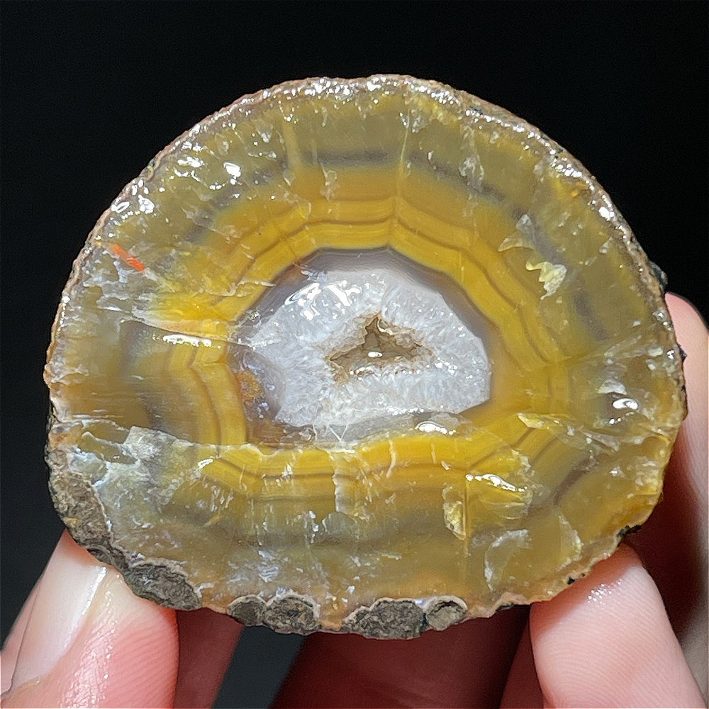 Natural half Rough Chinese Agate crystal geode Achat Nodule Hebei 64g D623