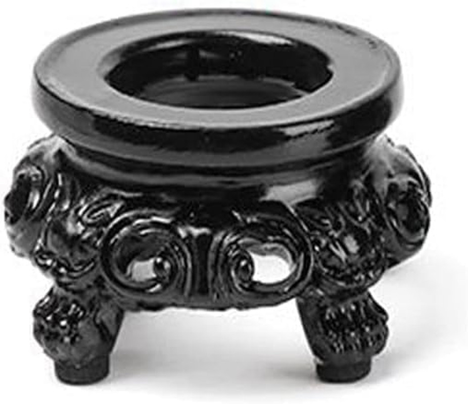 Black Wooden Display Stand for Crystal Sphere Quartz Ball Holder Hollow Wood Sta