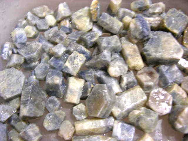 Blue Sapphire/Corundum crystal and crystal pieces from Madagascar 1/4 pound