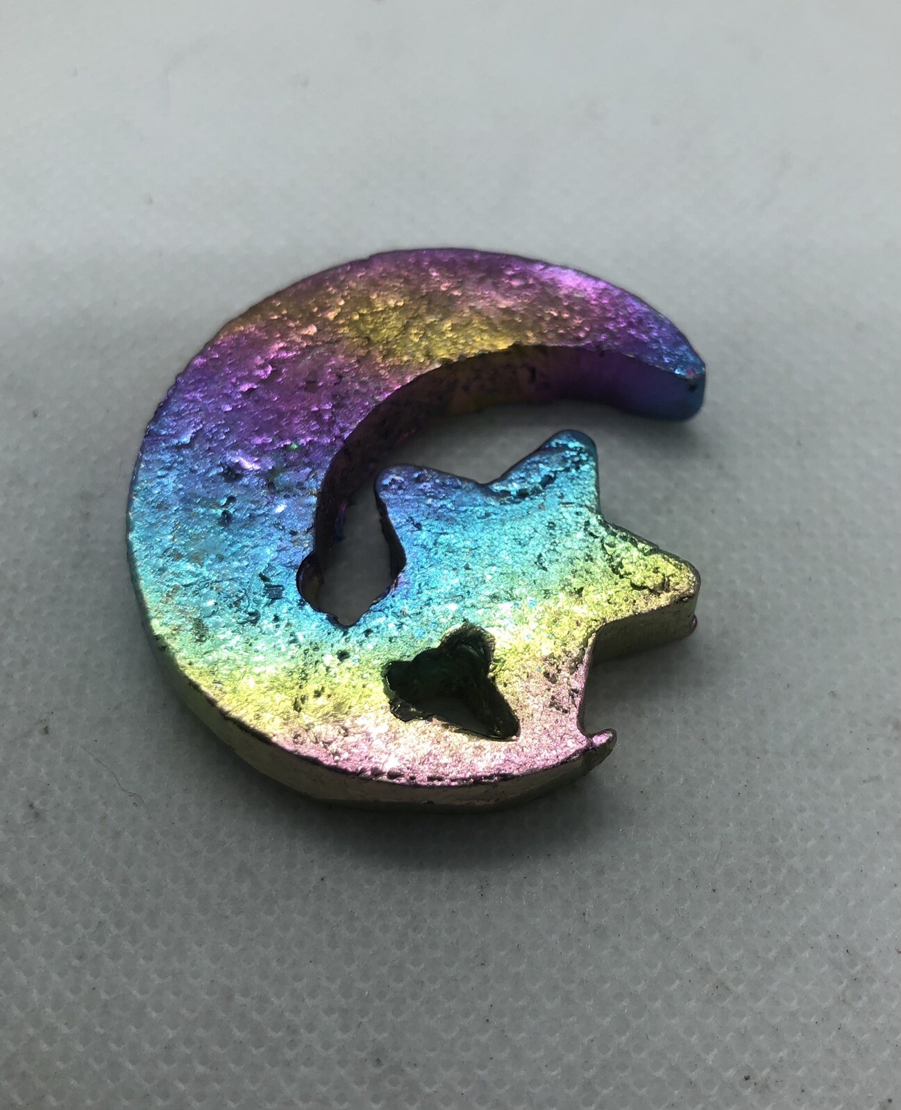 Bismuth Crystal Moon and Star