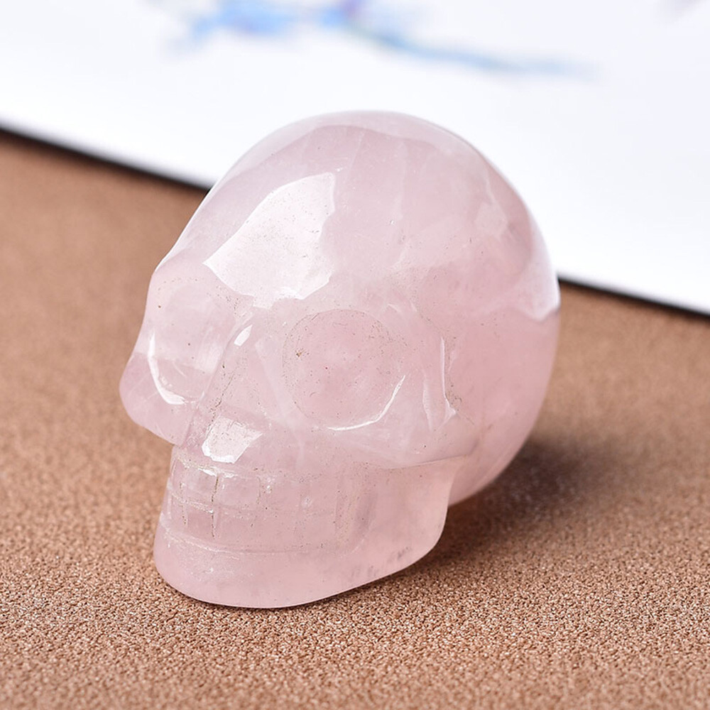 Halloween Quartz Crystal Skull Reiki Natural Penant Rope Keychain Ornament Stone