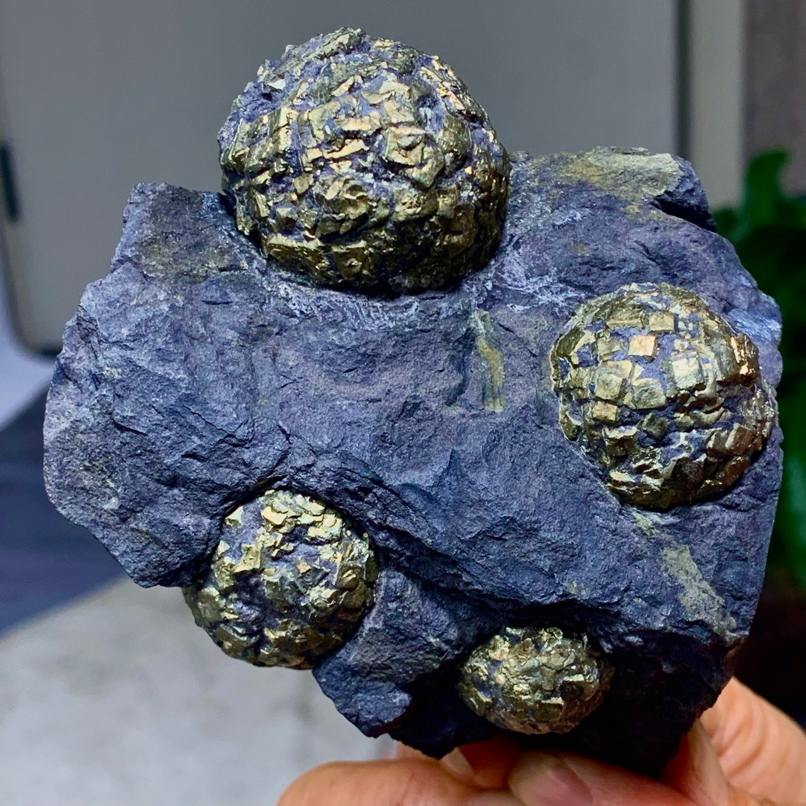 624G Natural special spherical Pyrite raw stone crystal quartz mineral sample