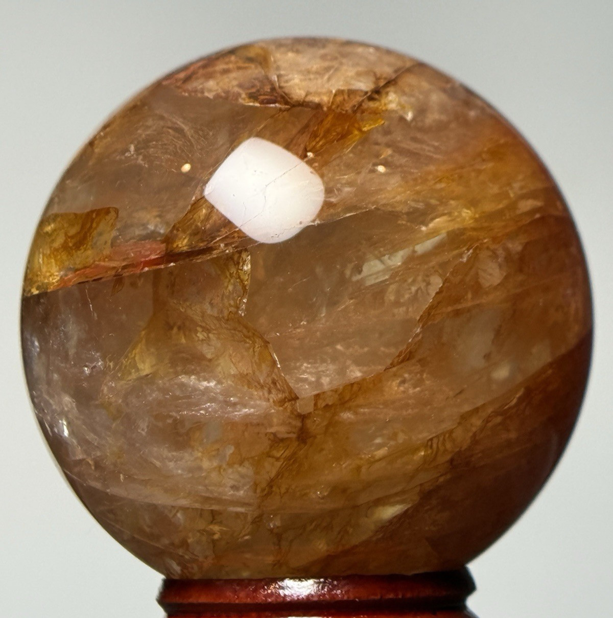 50mm FIRE QUARTZ SPHERE – Red Hematoid Crystal Ball Mineral Chakra Reiki Witch