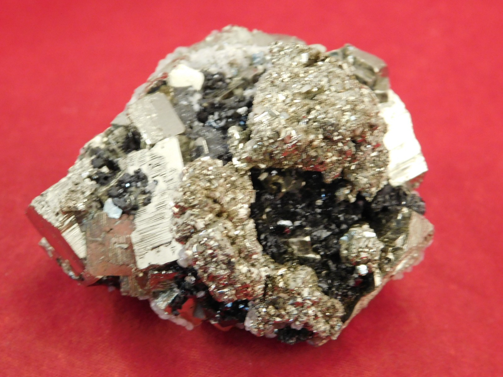 Larger! PYRITE CUBE Cluster with Sphalerite 100% Natural From Peru 289gr