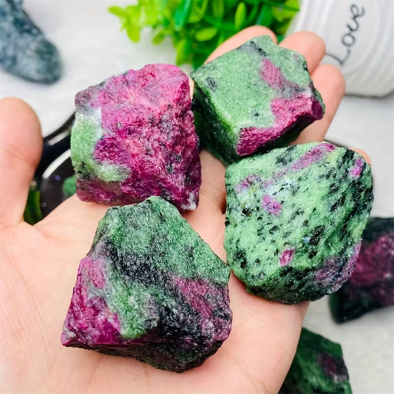 Raw Ruby Zoisite Stone, Natural Unpolished Mineral Specimen, Holiday Gifts