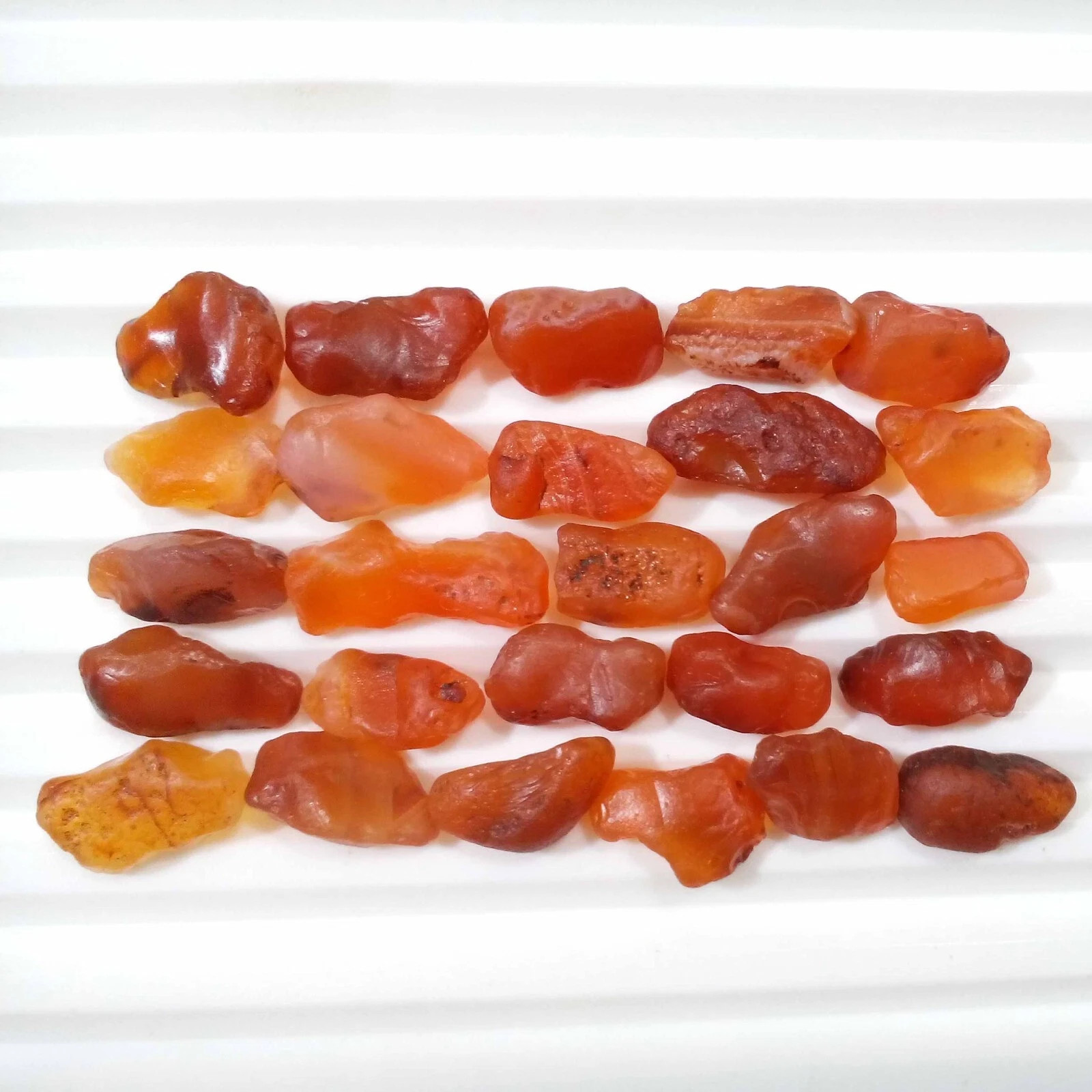 Ultimate Orange Carnelian Raw 26 Piece Size 9-16 MM Natural Rough Gemstone