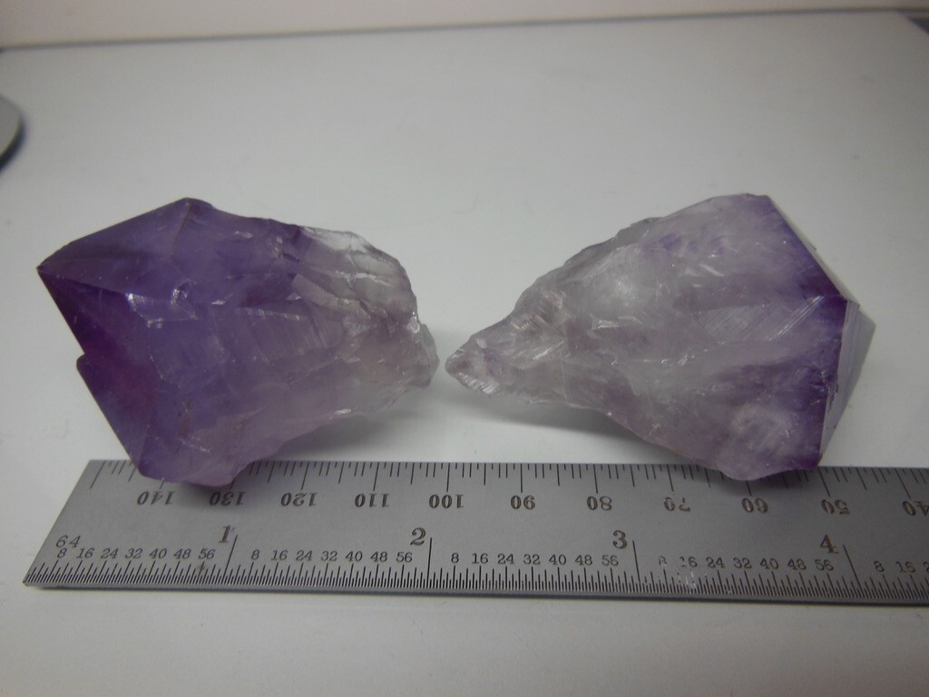 Large Amethyst Points / 2 inch / 4.4 ounces total / The two shown / Details