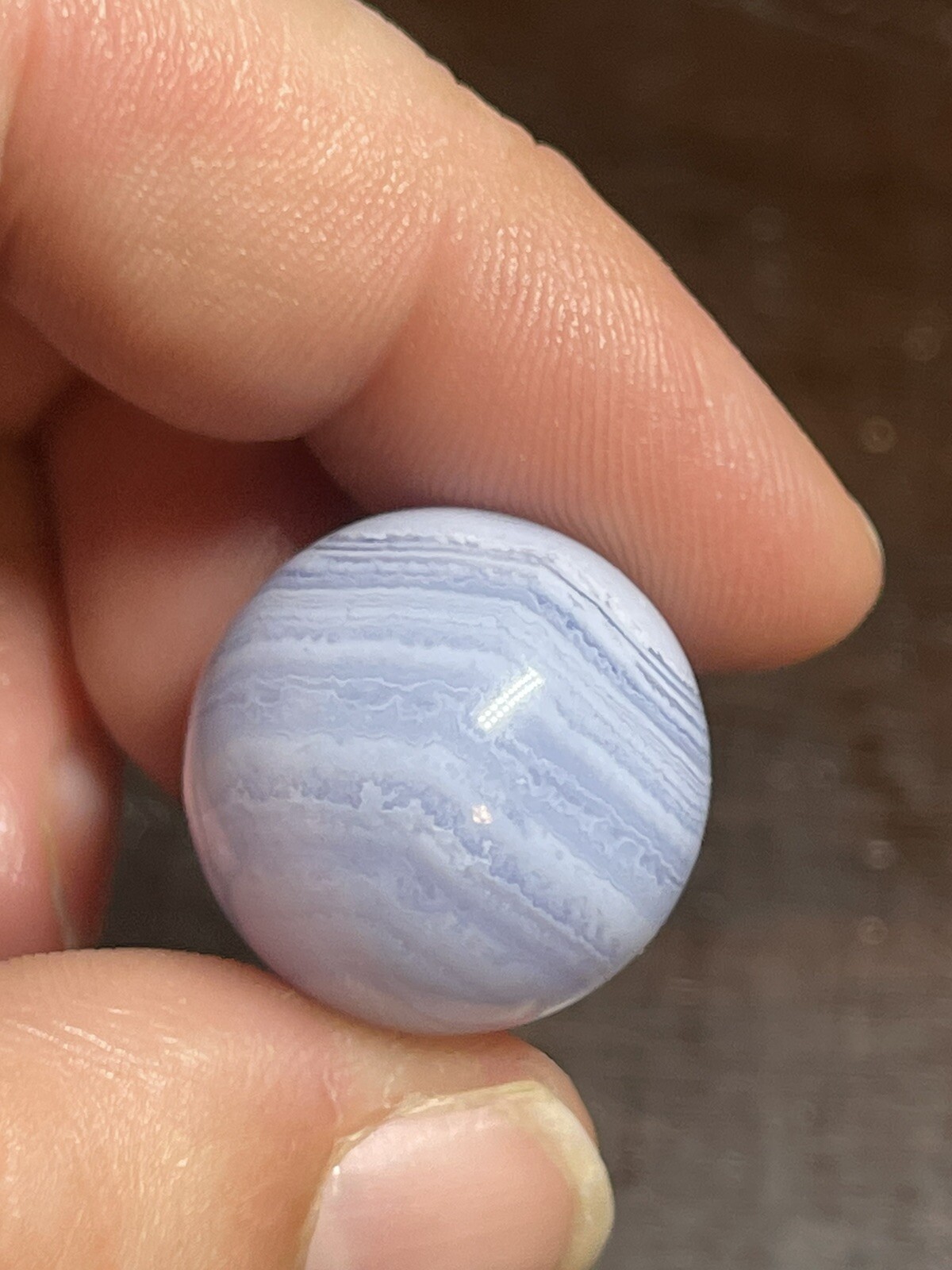 Blue Lace Agate Mini Sphere Ball Orb Marble 19.7mm