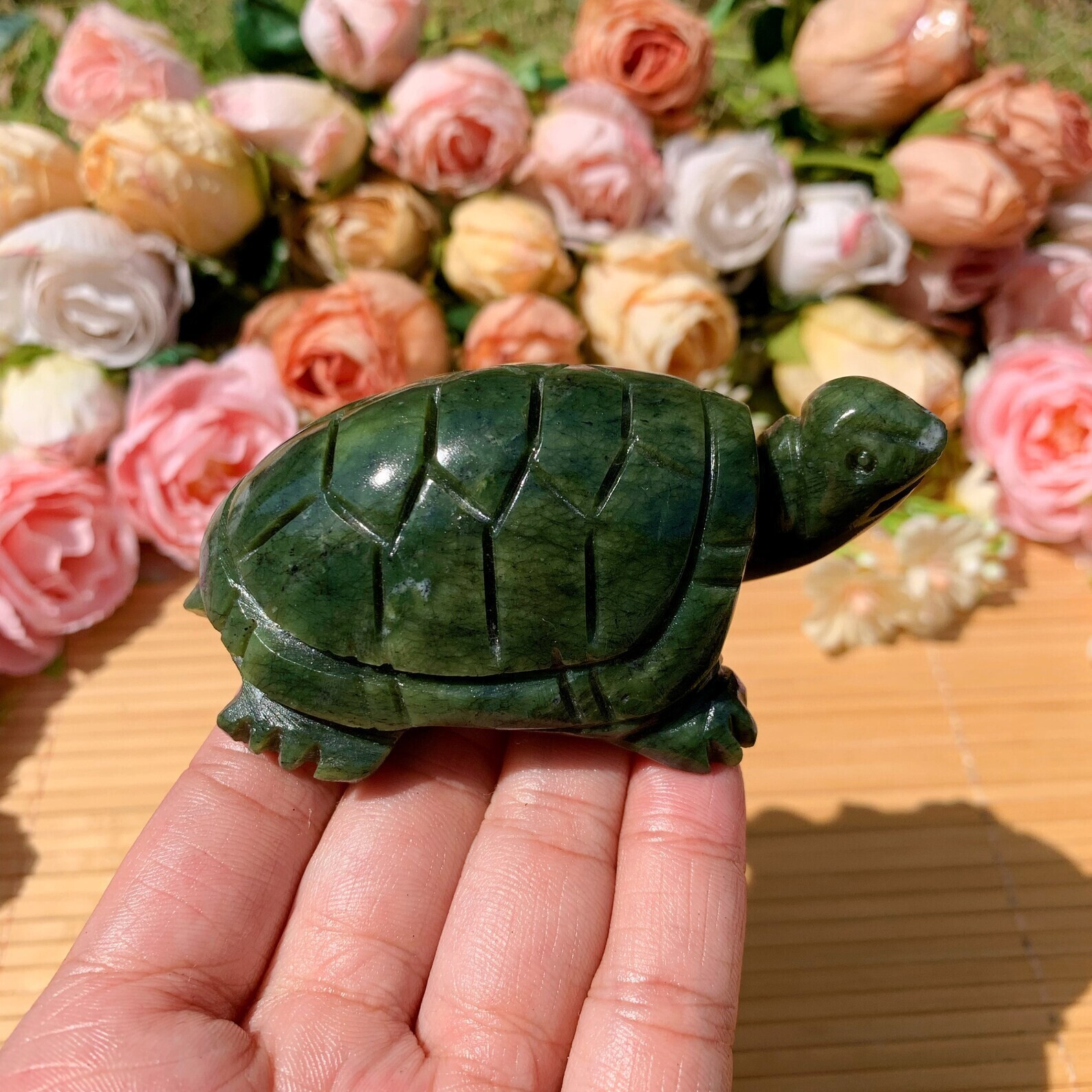 Nephrite Jade Turtle Crystal Mineral Specimens Hand Carved Home Decor Gifts