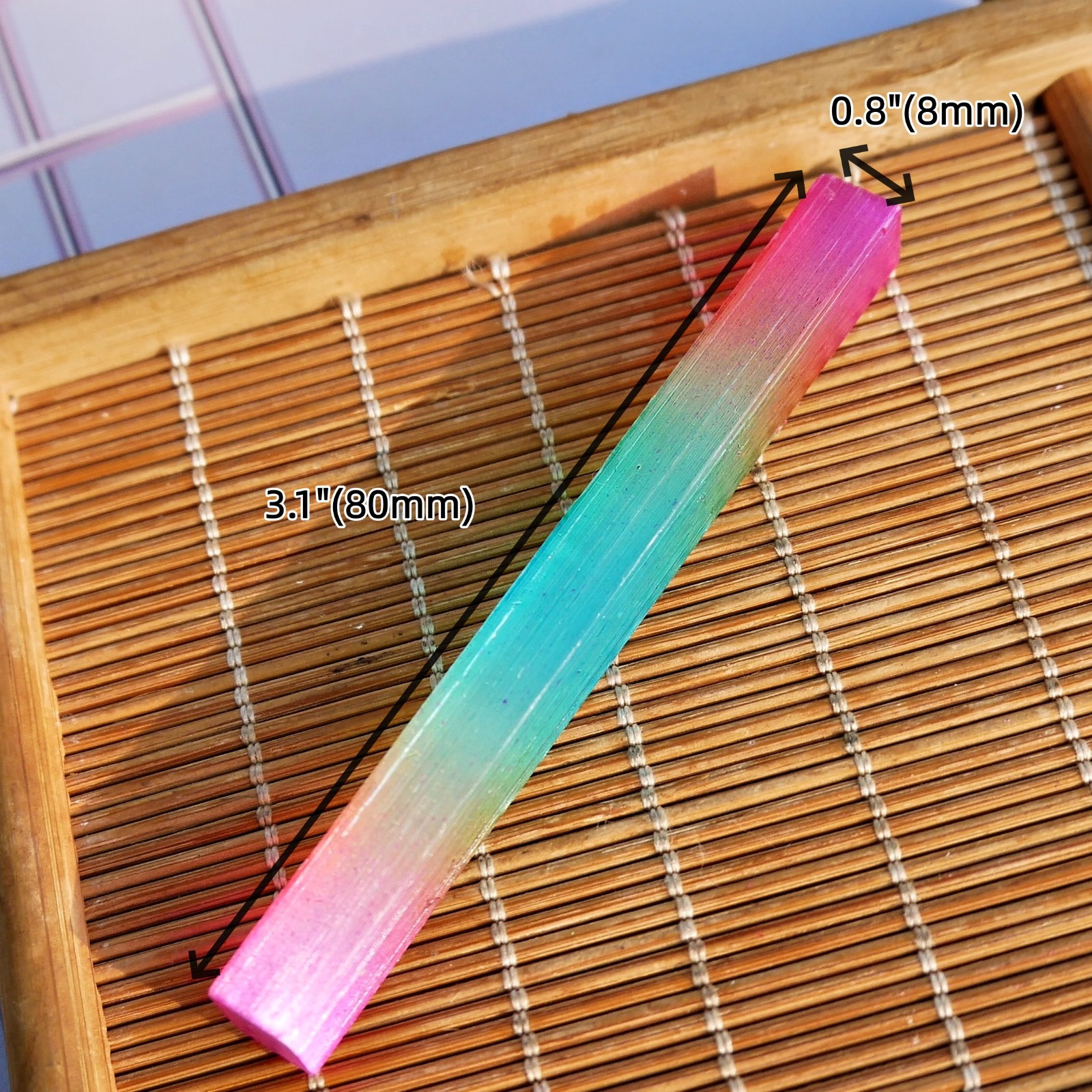 24PCS 3″ Raw Aura Selenite Sticks Crystal Wands Healing Cleansing Stone Lot Gift