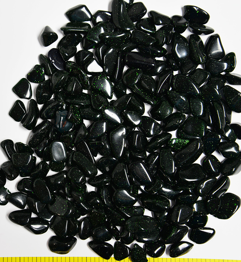 GOLDSTONE GREEN size Sm (1/2 to 1-1/4″) polished green gold stone 1 pound