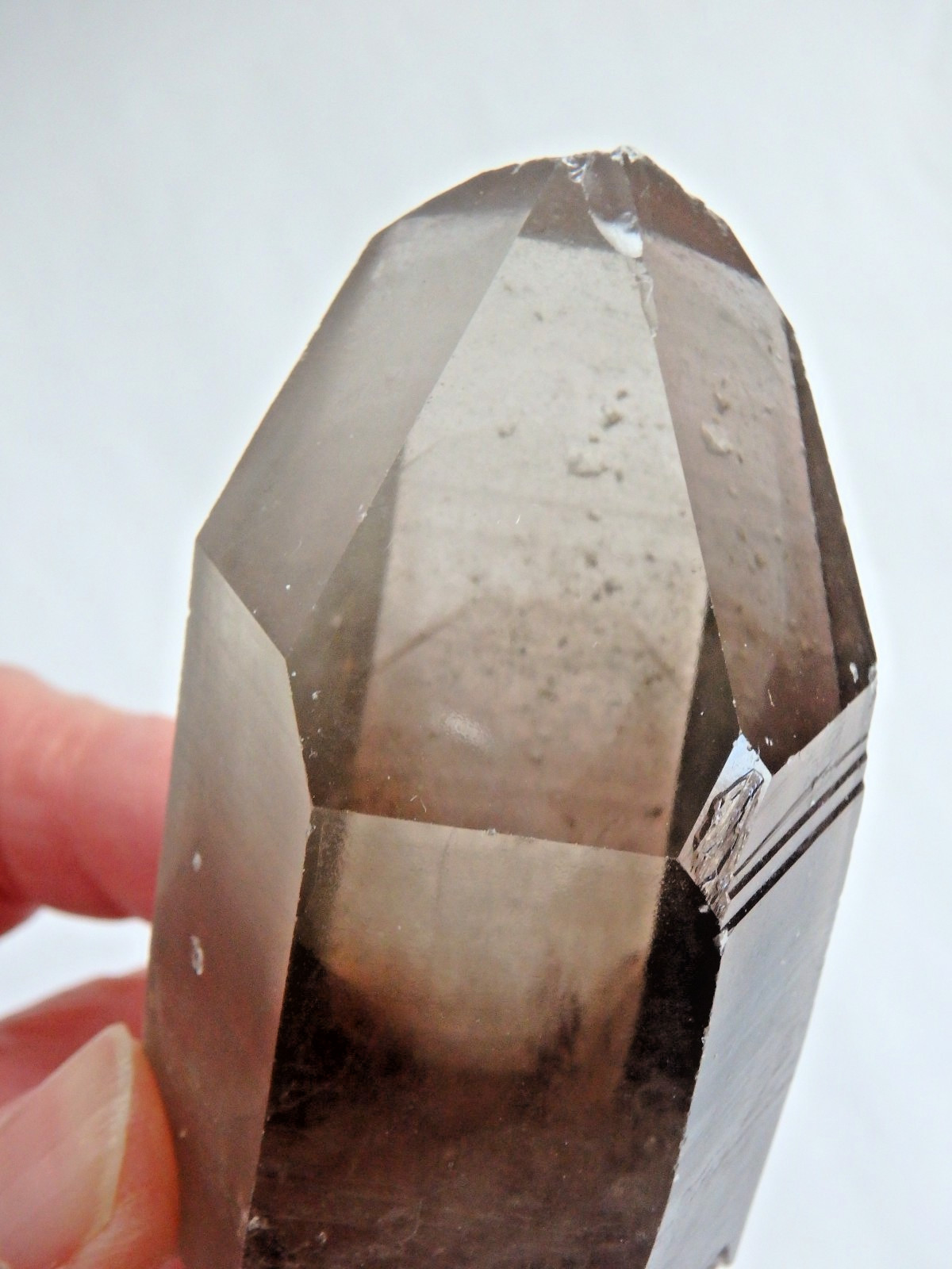 Beautiful Smokey 🤎 Crystal Phantom key, etchings 127.6 grams Old Stock