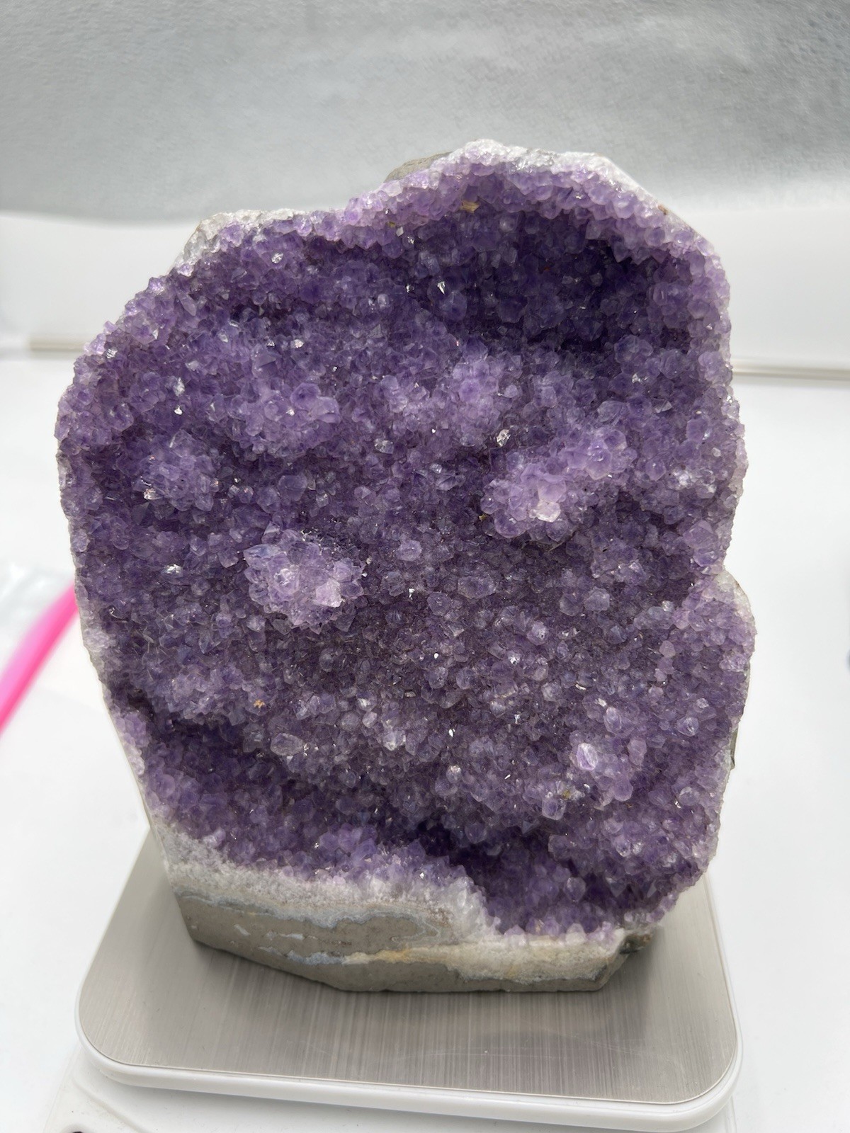 Brazilian Amethyst Geode Crystal Cluster Natural Purple Display Specimen
