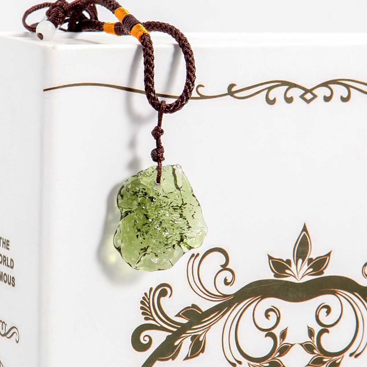 Natural Czech Moldavite Meteorite Impact Pendant Necklace Chakra Healing Green