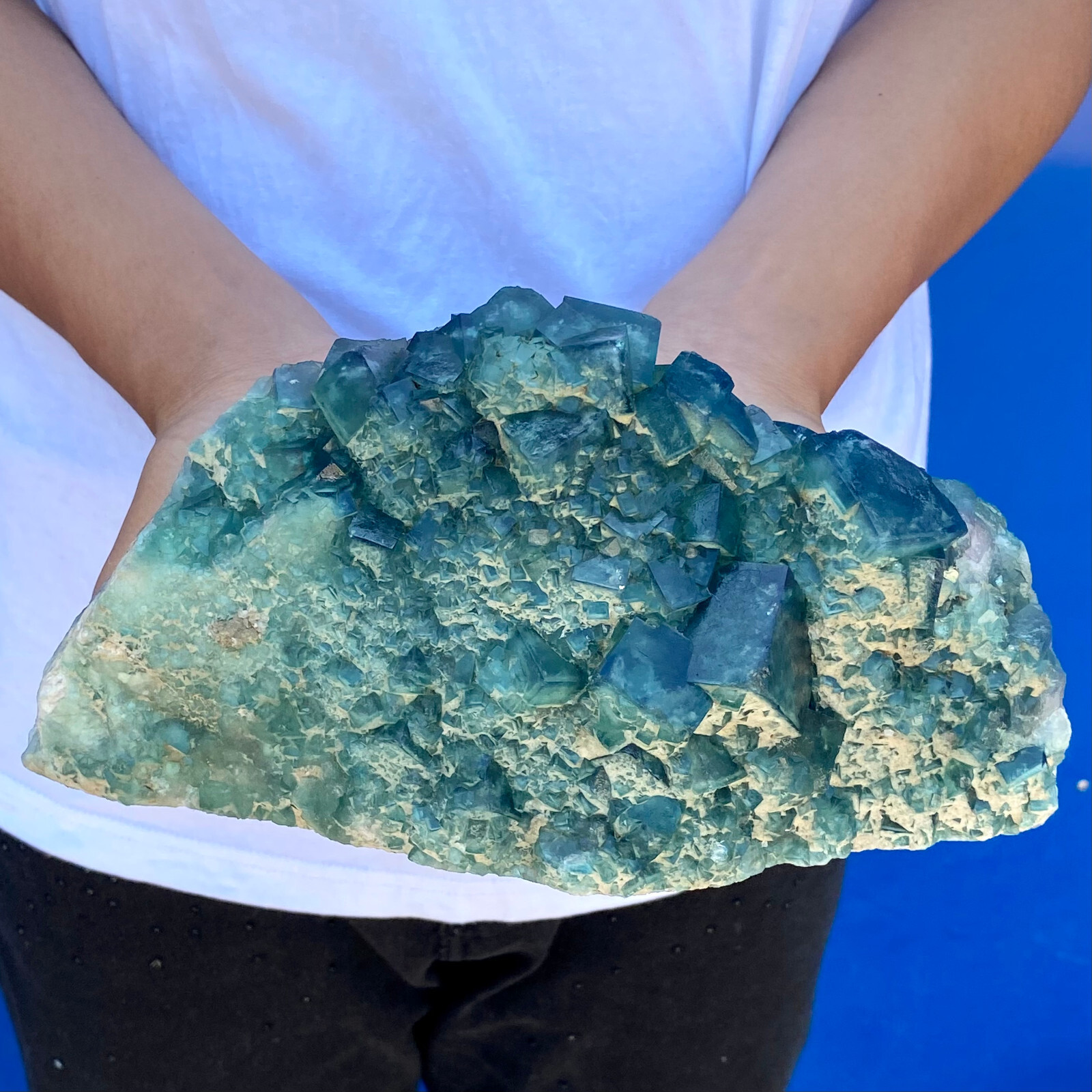 11.74LB natural super beautiful green fluorite crystal ore standard sample