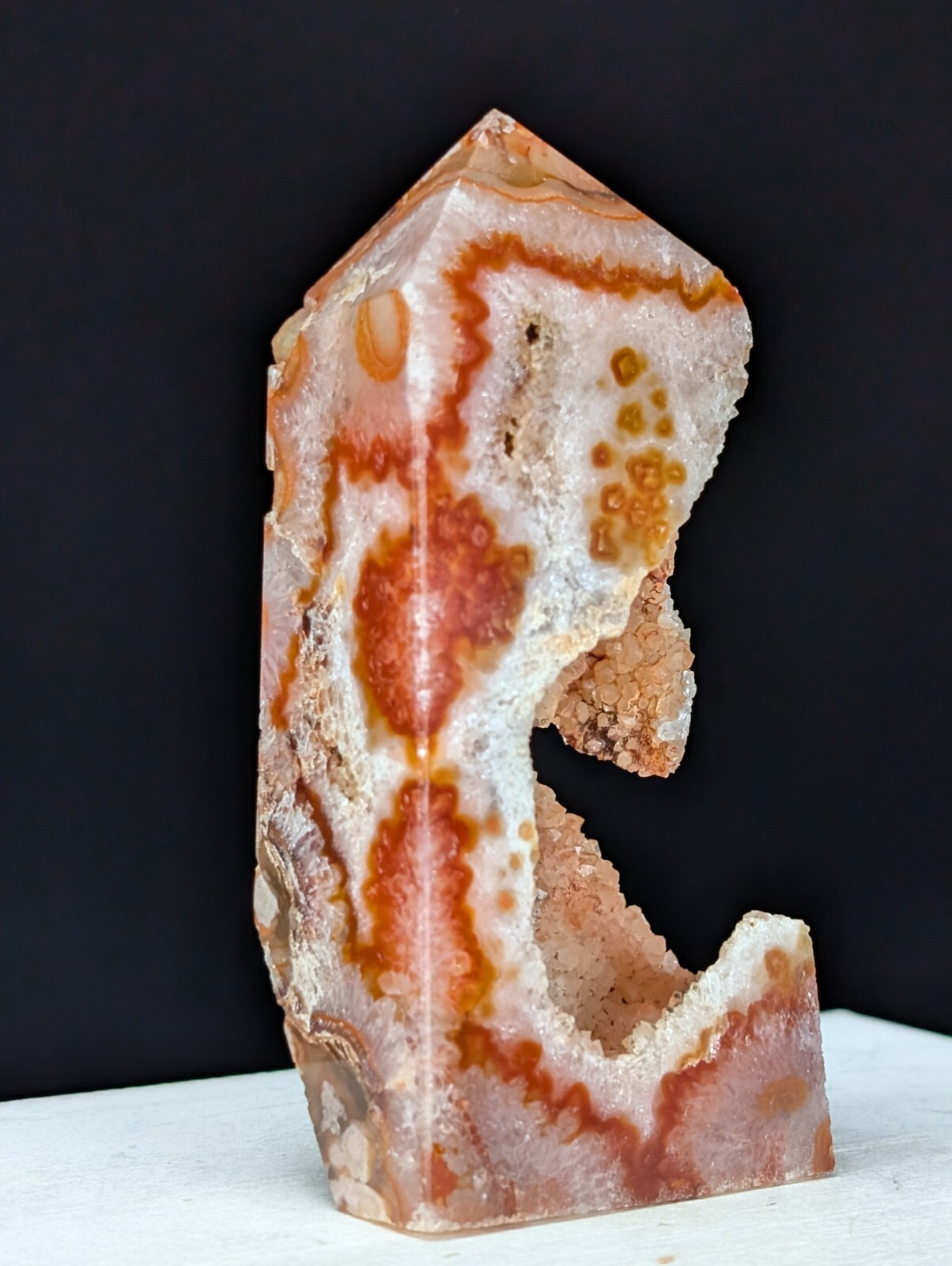 Carnelian Tower Drusy Quartz Point Crystal Big Chakra Gemstone