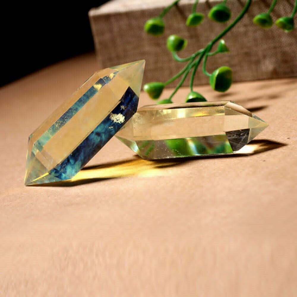 3X Rare Natural Rock Citrine Quartz Crystal Stone Point Healing Wand T-IT
