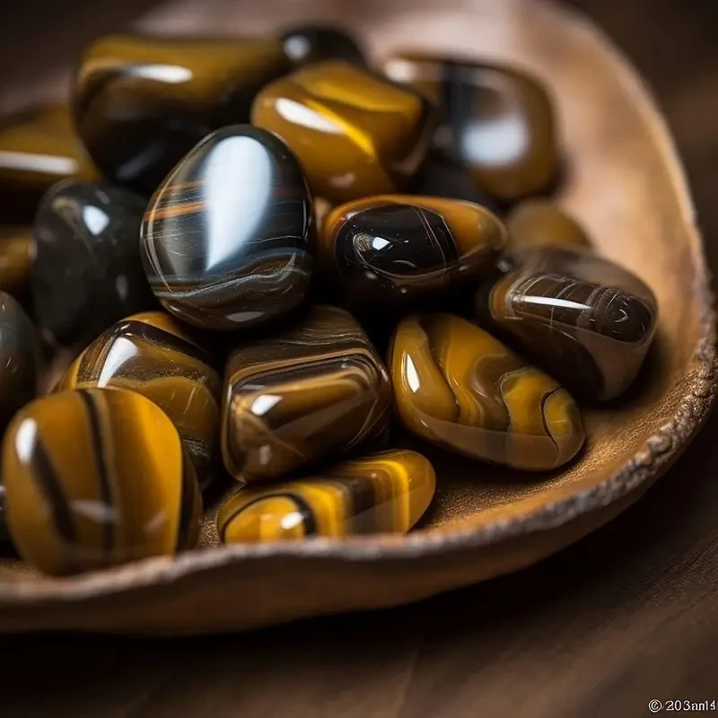 Natural Yellow Tiger’s Eye Tumbled Stones Polished Crystal Mineral Specimens