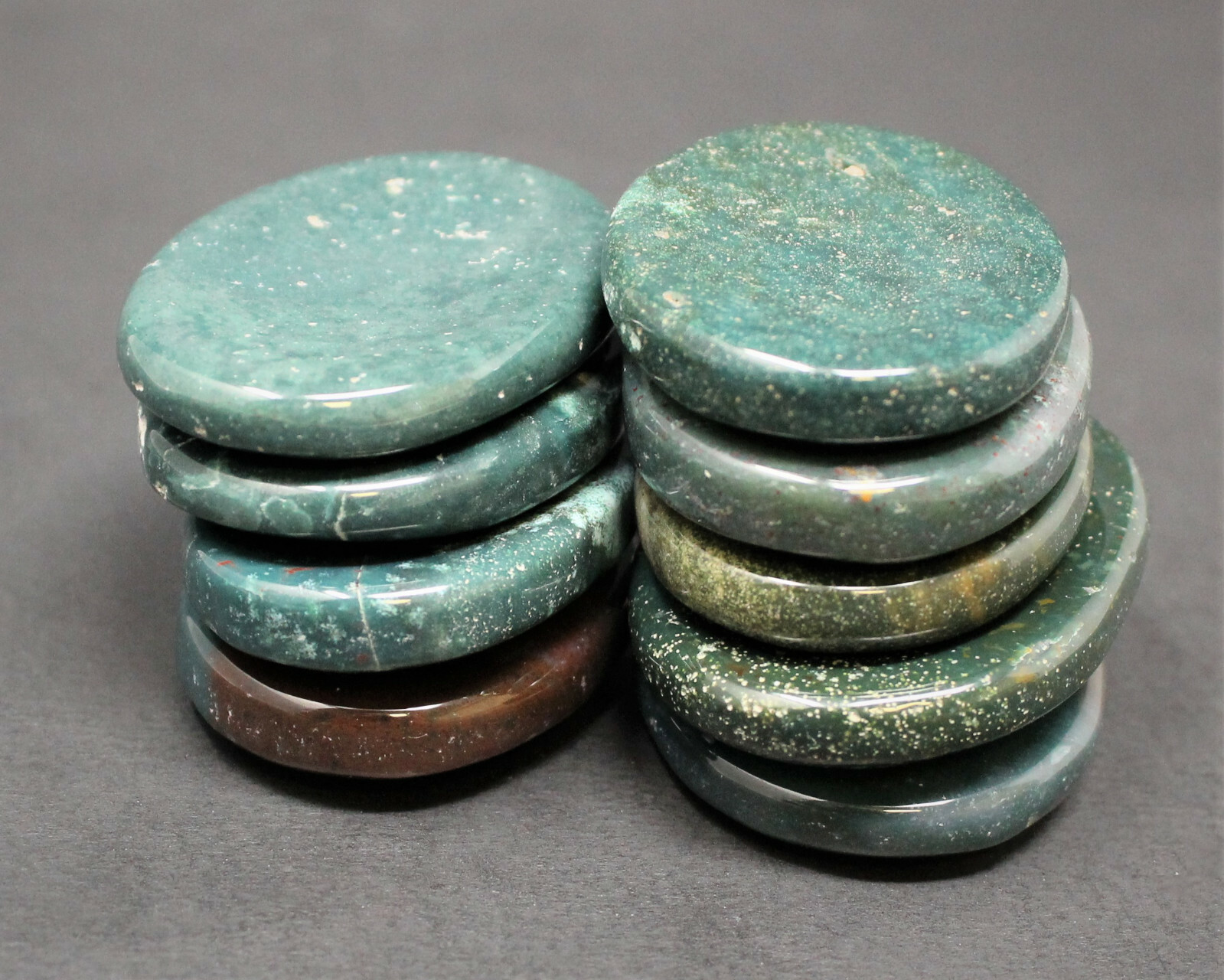 Bloodstone Worry Stone (Smooth Polished Pocket Stone, Bloodstone Palm Stone)