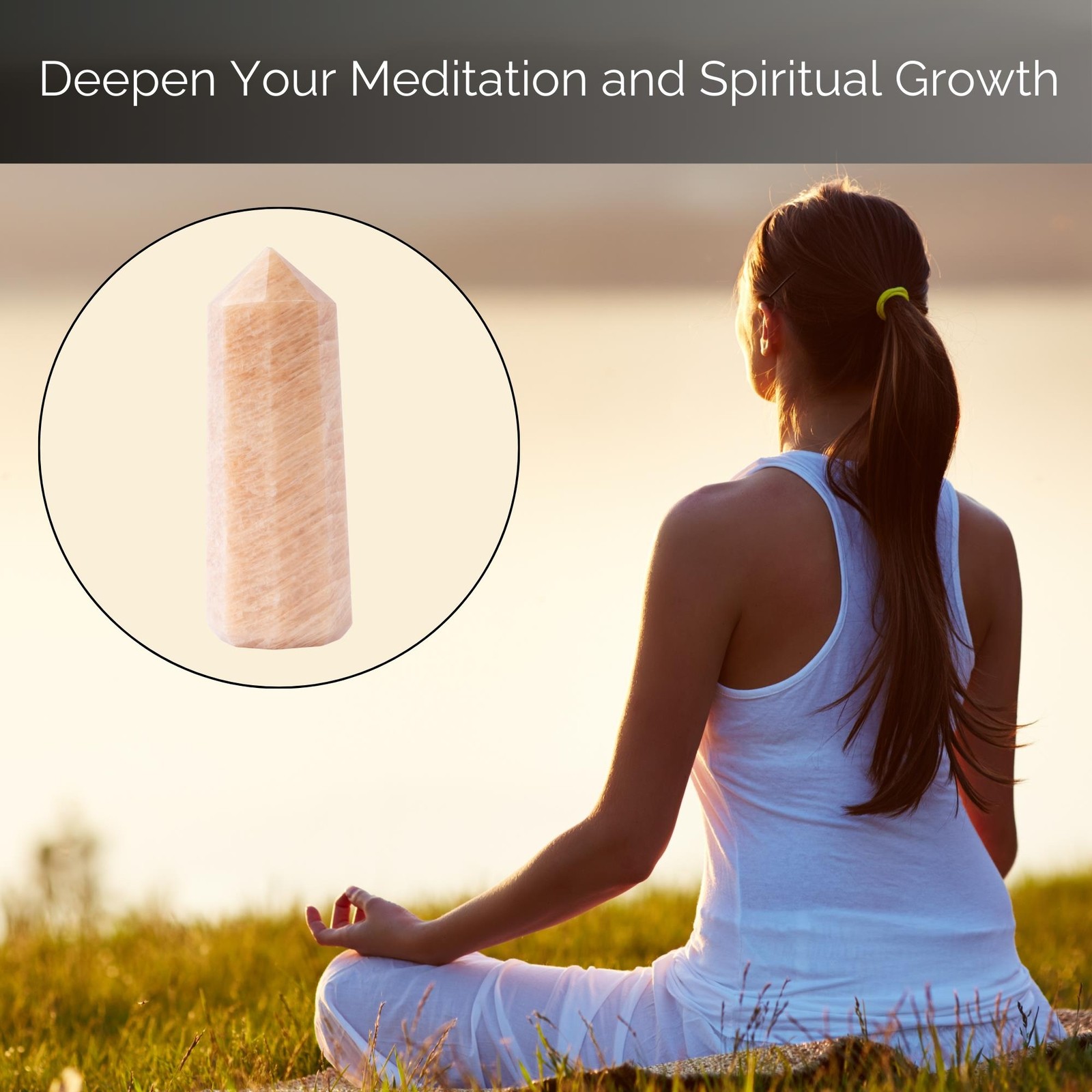 Natural Peach Moonstone Obelisk Point Crystal Tower 2.5-3″, Healing Crystals and